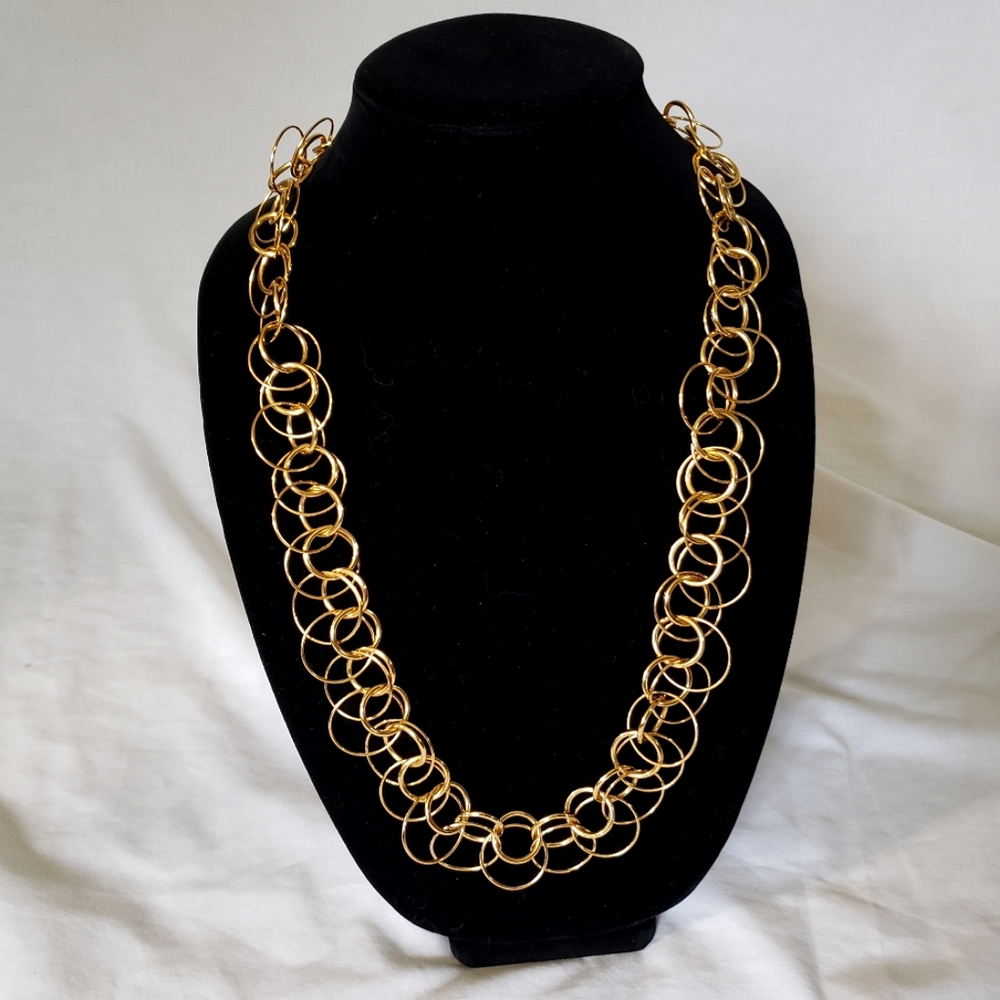 Joan Rivers Multi Circles Link Necklace Gold
